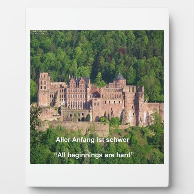 Plaque Photo Château de Neuschwanstein Francfort & Citation all (Devant)