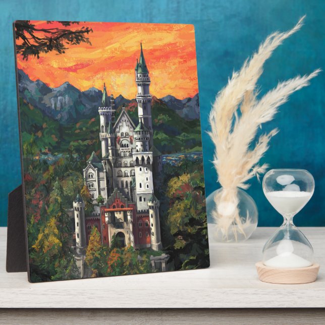 Plaque Photo Château Schloss Neuschwanstein (Côté)