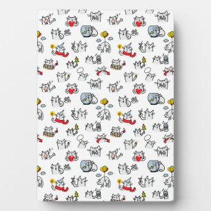 Plaque Photo Chats amusants, lait et magie.