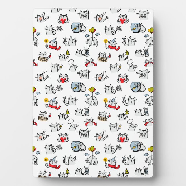 Plaque Photo Chats amusants, lait et magie. (Devant)