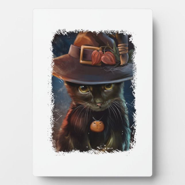 Plaque Photo Chats Chats d'Halloween (Devant)