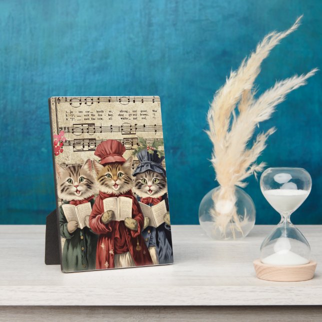 Plaque Photo Chats de Noël (Côté)