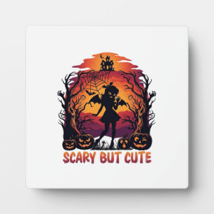 Plaque Photo Chauve-souris fille citrouilles Halloween mignonne