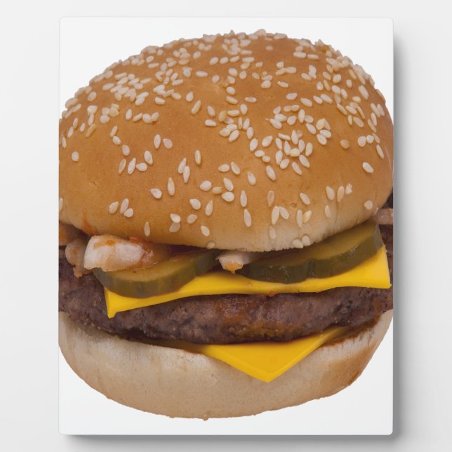 Plaque Photo Cheeseburger Sur Le Sesame Seed Bun (Devant)