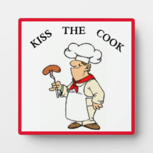 PLAQUE PHOTO CHEF "KISS THE COOK"