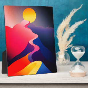 Plaque Photo Chemin vers le Soleil – Montagne Abstraite Vibrant
