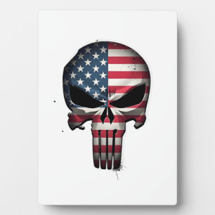 Plaque Photo Chemise 4 juillet pour femmes hommes crâne drapeau