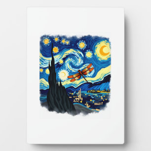 Plaque Photo Chemise artistique libellule Van Gogh Nuit étoilée