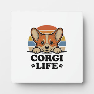 Plaque Photo Chemise Corgi Life Gravure Vintage Art Amoureux de