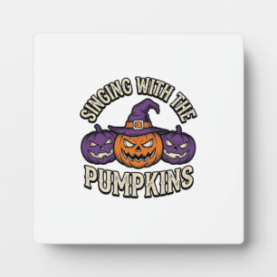 Plaque Photo Chemise de chants de citrouille Halloween vintage