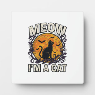 Plaque Photo Chemise de chat Halloween Miaou Je suis un chat Vi