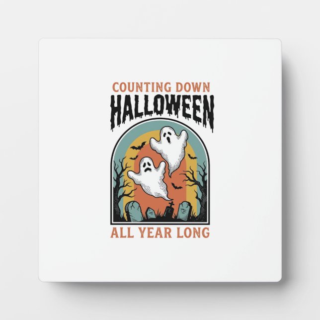 Plaque Photo Chemise de compte à rebours d'Halloween Graphique  (Devant)