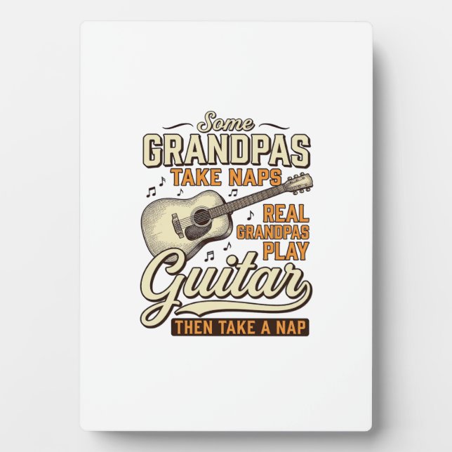 Plaque Photo Chemise de conception de gravure vintage de guitar (Devant)