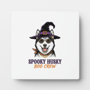 Plaque Photo Chemise de Husky Halloween Sorcière Chien Graphiqu