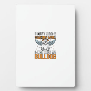 Plaque Photo Chemise de l'ange gardien Bulldog pour amateur de 