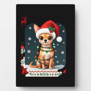 Plaque Photo Chemise de Noël Chihuahua Santa Sweatshirt hideux