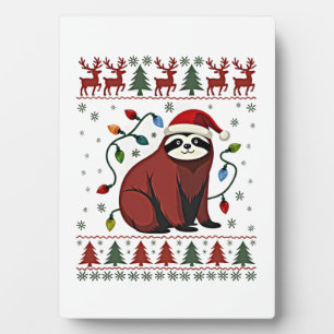Plaque Photo Chemise de Noël pour cadeau de paresseux amateur S