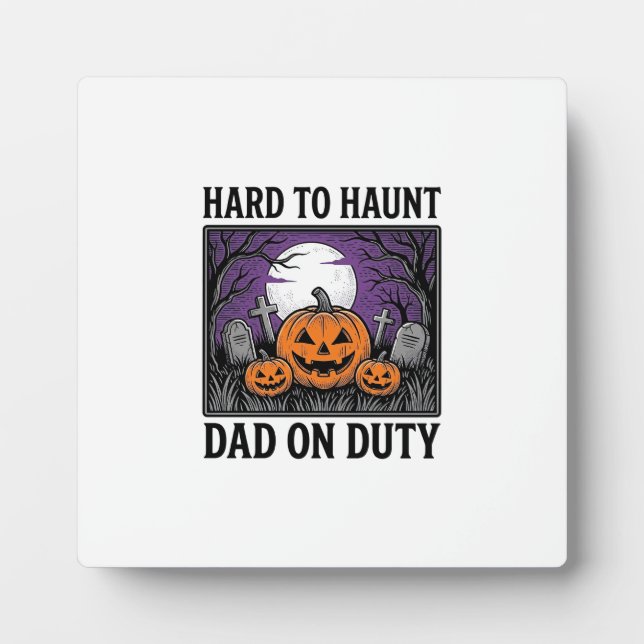 Plaque Photo Chemise de papa Halloween difficile à hanter drôle (Devant)
