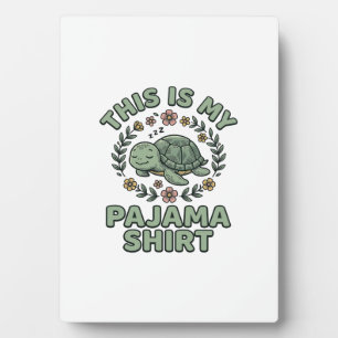 Plaque Photo Chemise de pyjama tortue mignonne endormie Vecteur