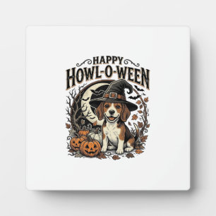 Plaque Photo Chemise Halloween Chapeau De Sorcière Beagle Joyeu