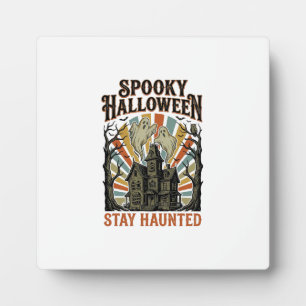 Plaque Photo Chemise Halloween Maison Hantée avec Fantôme Vinta