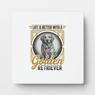 Plaque Photo Chemise pour amateur de chien Retriever doré gravu