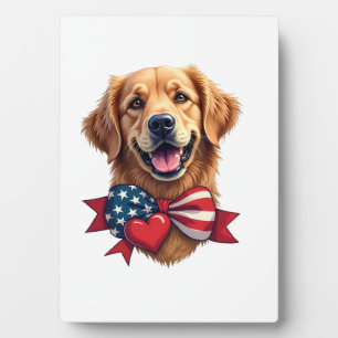 Plaque Photo Chemise Vintage Amoureux de Retriever Doré Patriot