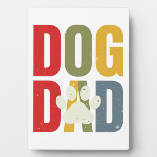 Plaque Photo Chemise Vintage Dog Dad Empreinte De Patte Rétro T