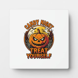 Plaque Photo Chemise Vintage Halloween Pumpkin Treat Yourself_1