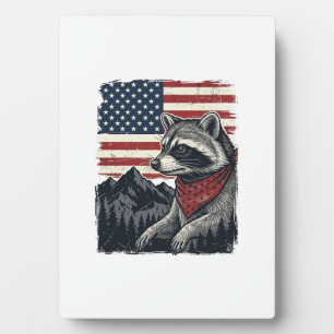 Plaque Photo Chemise vintage patriotique Raccoon Mountain Flag 