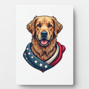 Plaque Photo Chemise vintage pour chien Retriever patriotique f