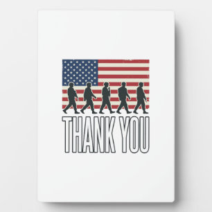 Plaque Photo Chemise vintage silhouette de drapeau militaire Me