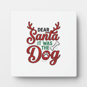 Plaque Photo Cher Père Noël C'était Le Chien Noël Chemise Desig