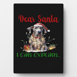 Plaque Photo Cher Père Noël, je peux expliquer Great Dane T-Shi