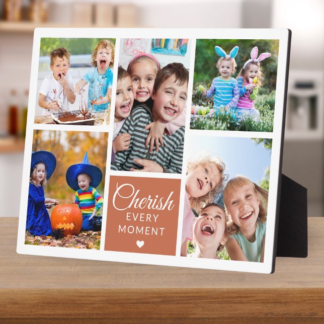 Plaque Photo Chercher chaque instant Terracotta 5 Photo Collage (Créateur téléchargé)