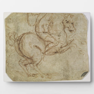 Plaque Photo Cheval et Cavalier (stylo et encre sur papier)