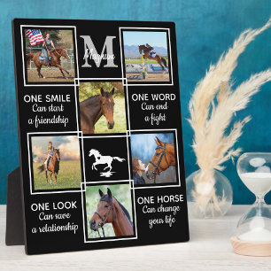 Plaque Photo Cheval Lover Equestrian Personnalisé Photo Collage