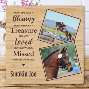 Plaque Photo Cheval Memorial Equine Keepsaké
