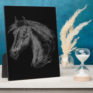 Plaque Photo Cheval : Noir