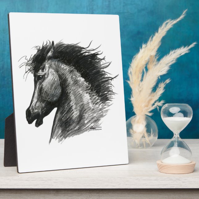 Plaque Photo Cheval sauvage et enflammé (Côté)