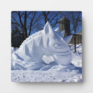 Plaque Photo Cheval Snow Sculpture, Québec, Canada