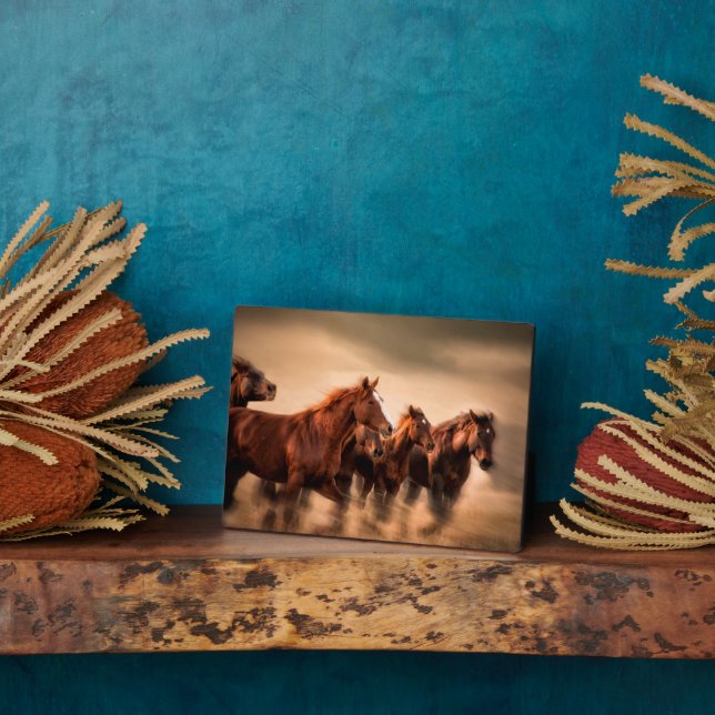 Plaque Photo Chevaux au galop (Côté)