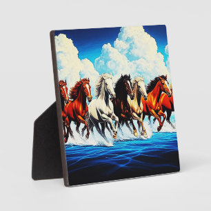 PLAQUE PHOTO CHEVAUX DANS LE CIEL