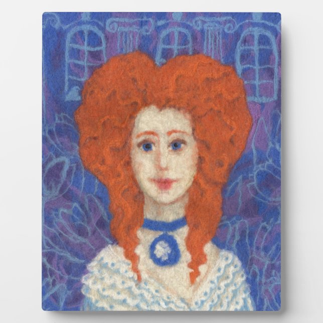 Plaque Photo Cheveux rouges, fille gingembre rococo fibre art b (Devant)