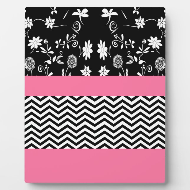 Plaque Photo chevron rose (Devant)