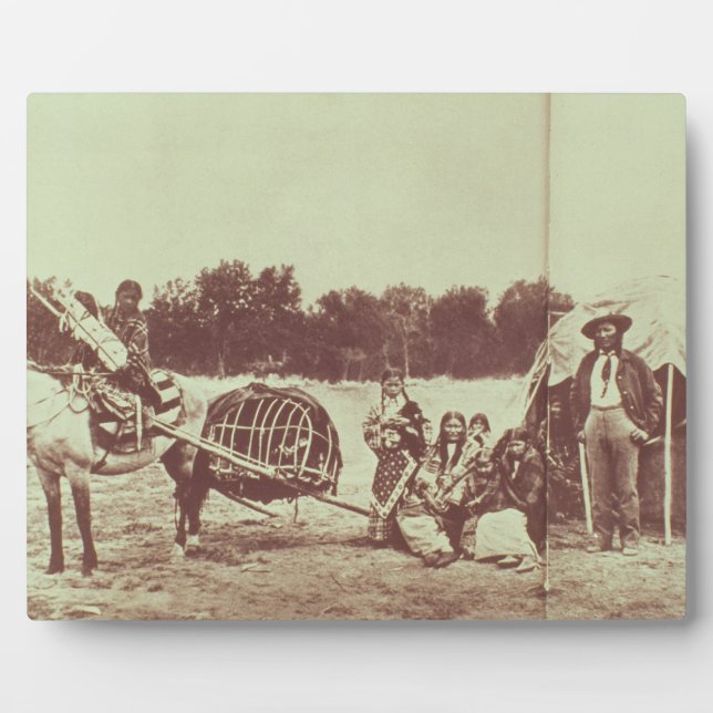 Plaque Photo Cheyenne Indians on the Move, 1878 (photo b/w) (Devant)