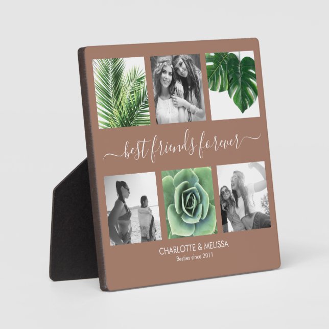 Plaque Photo Chic best friends mocha mousse photo collage (Recto)