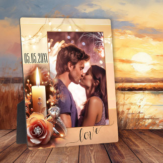 Plaque photo chic Boho romantique Fiançailles