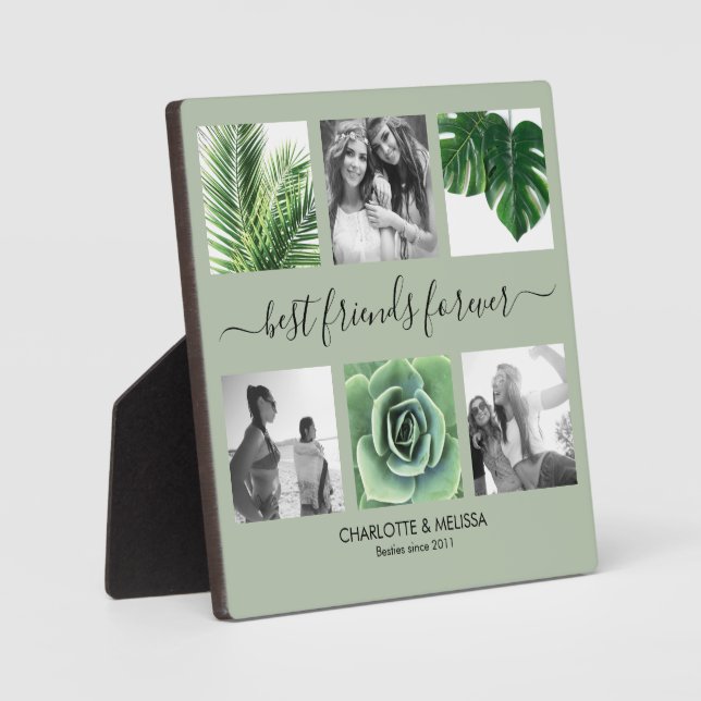 Plaque Photo Chic meilleurs amis pour toujours sage vert photo  (Recto)