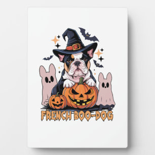 Plaque Photo Chien Boo Français Mignon Frenchie Halloween Fantô